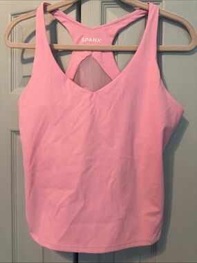 SPANX Light Pink V-Neck Racerback Tank Top